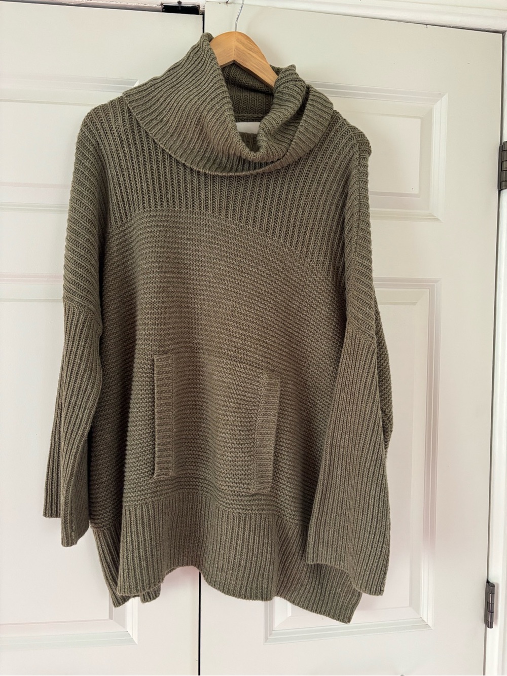 Relaxed Cowl Neck Sweater in Olive